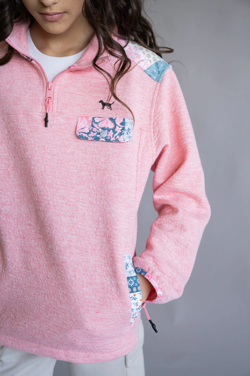 Simply Southern Youth Aria ¼ Zip Pullover for Girls in Petal | PP-0225-YTH-QTRZIP-ARIA-PETAL - Image 2