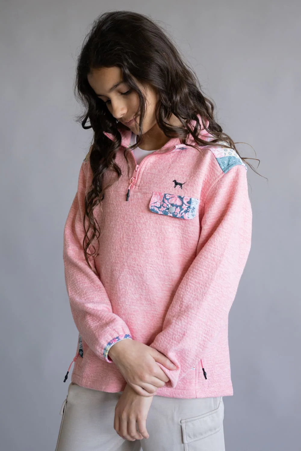 Simply Southern Youth Aria ¼ Zip Pullover for Girls in Petal | PP-0225-YTH-QTRZIP-ARIA-PETAL - Image 5