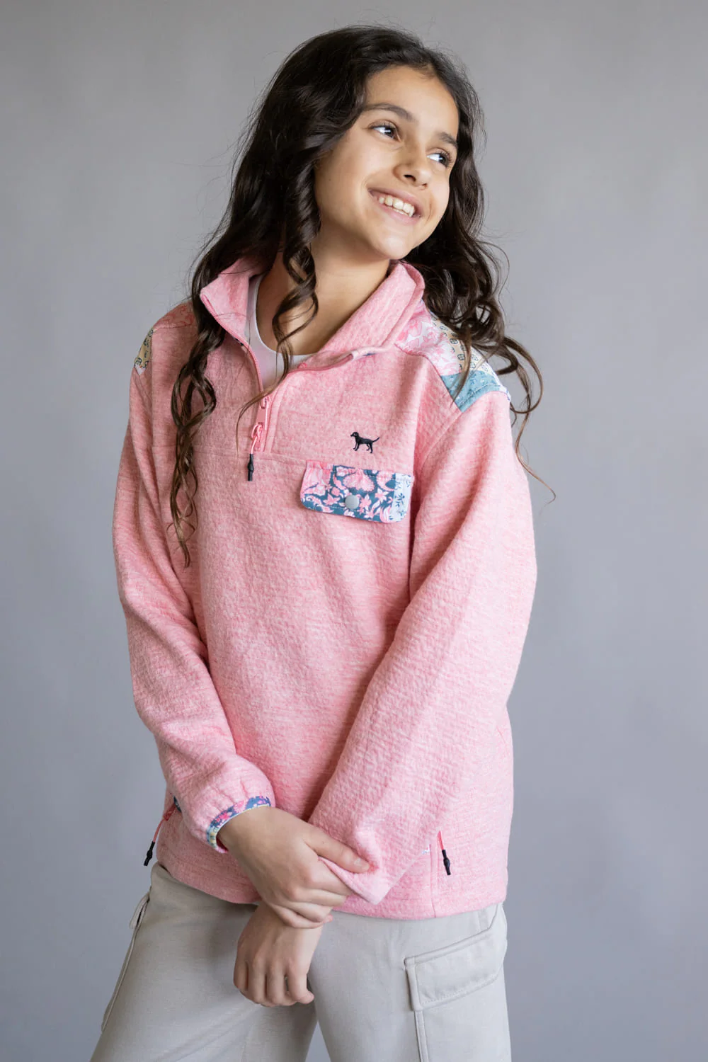Simply Southern Youth Aria ¼ Zip Pullover for Girls in Petal | PP-0225-YTH-QTRZIP-ARIA-PETAL - Image 6