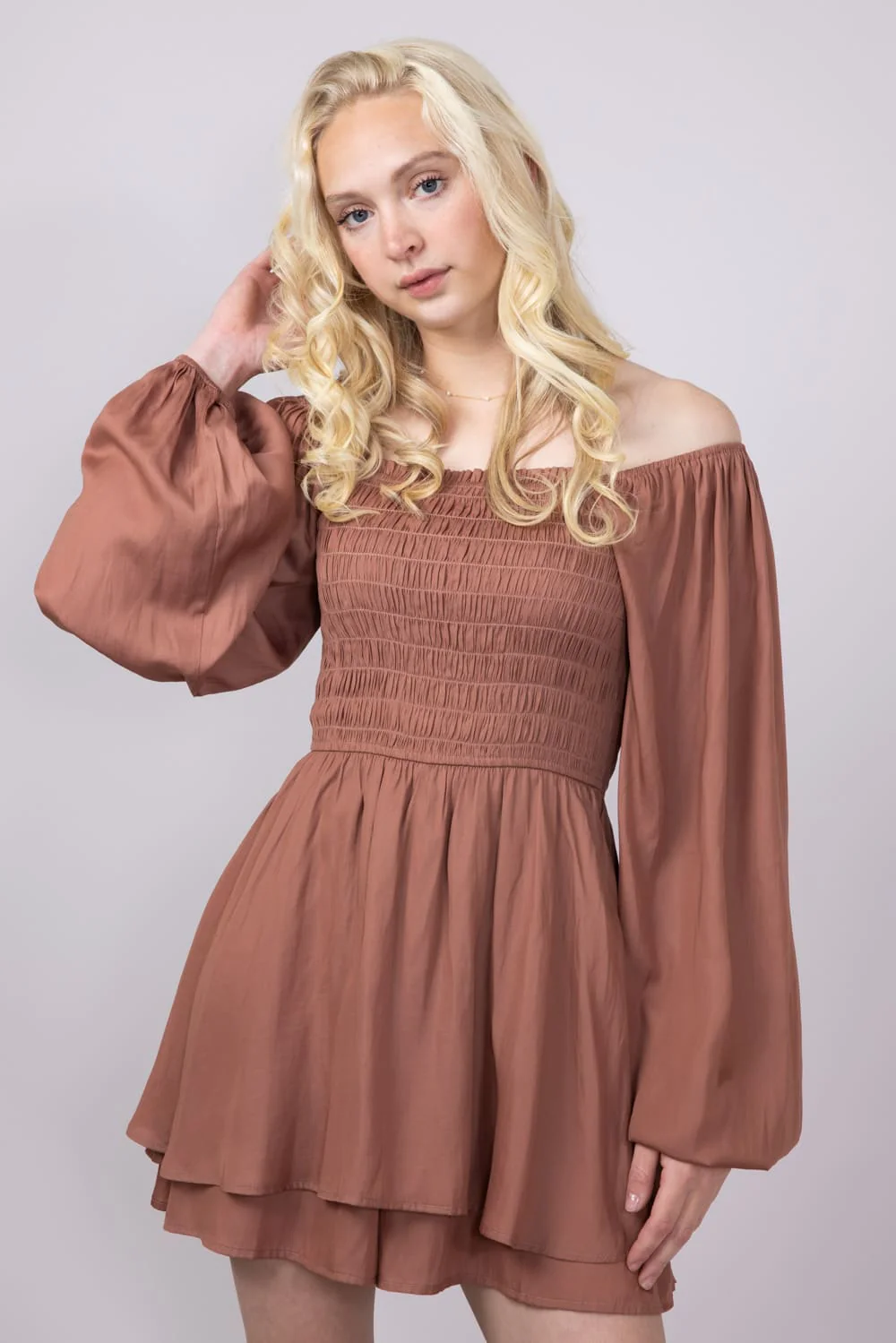 Smocked Bodice Layered Romper for Women - Image 2