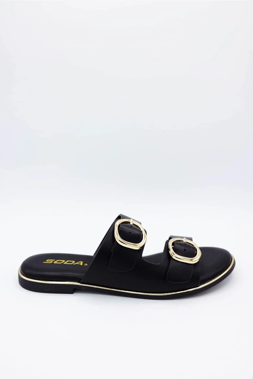 Soda Arina Buckle Slide Sandals for Women in Black | ARINA-S BLACK - Image 2