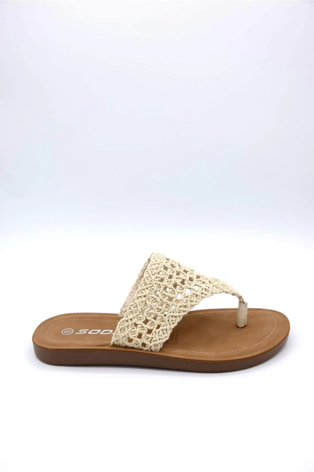 Soda Lookin Crotchet Flip Flops for Women in Bone | LOOKIN-S BONE - Image 2