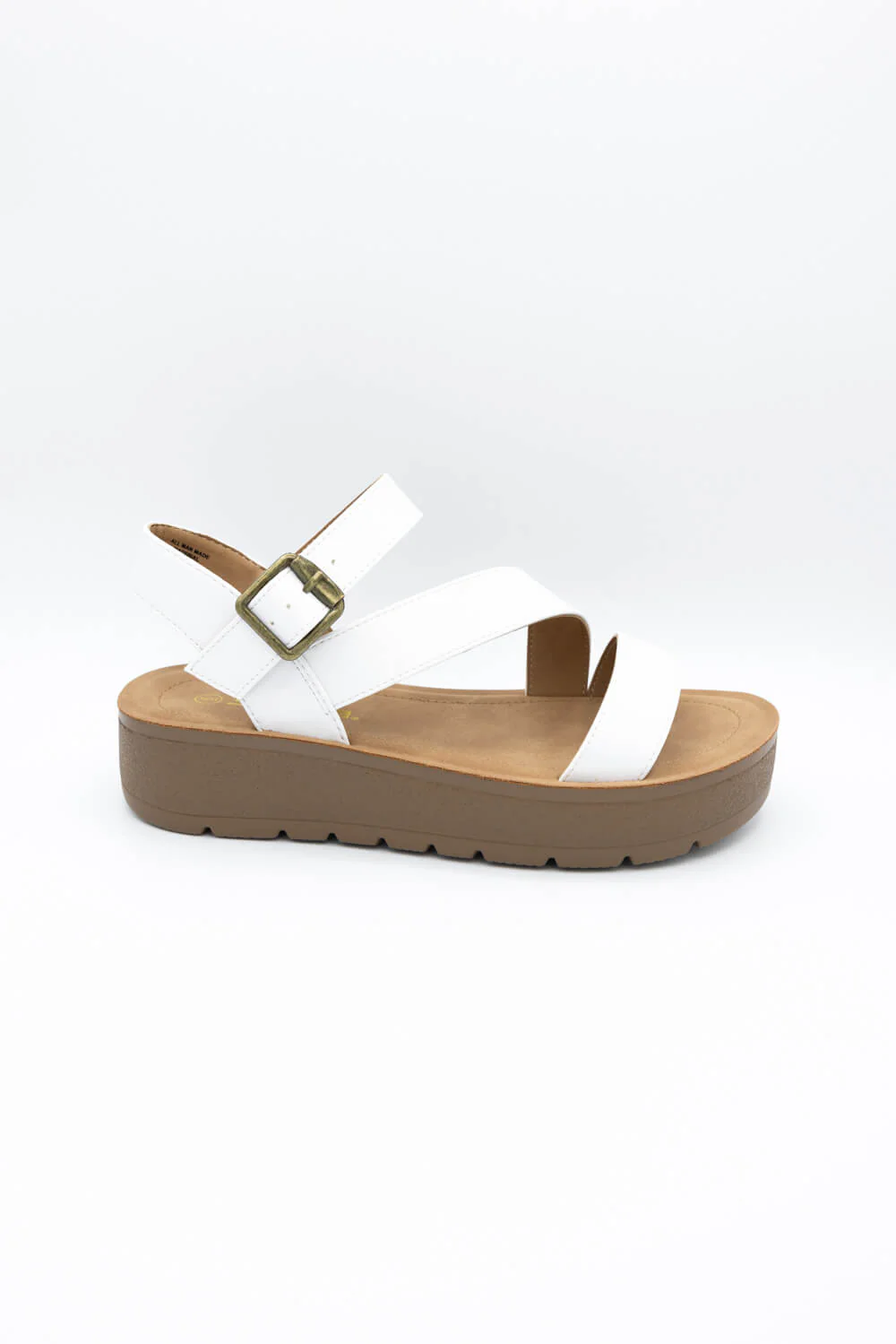 Soda Edoly Asymmetrical Platform Sandals for Women in White | EDOLY-S WHITE - Image 2