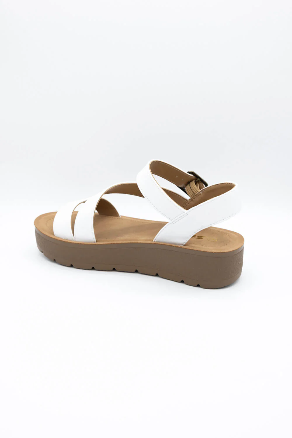 Soda Edoly Asymmetrical Platform Sandals for Women in White | EDOLY-S WHITE - Image 3