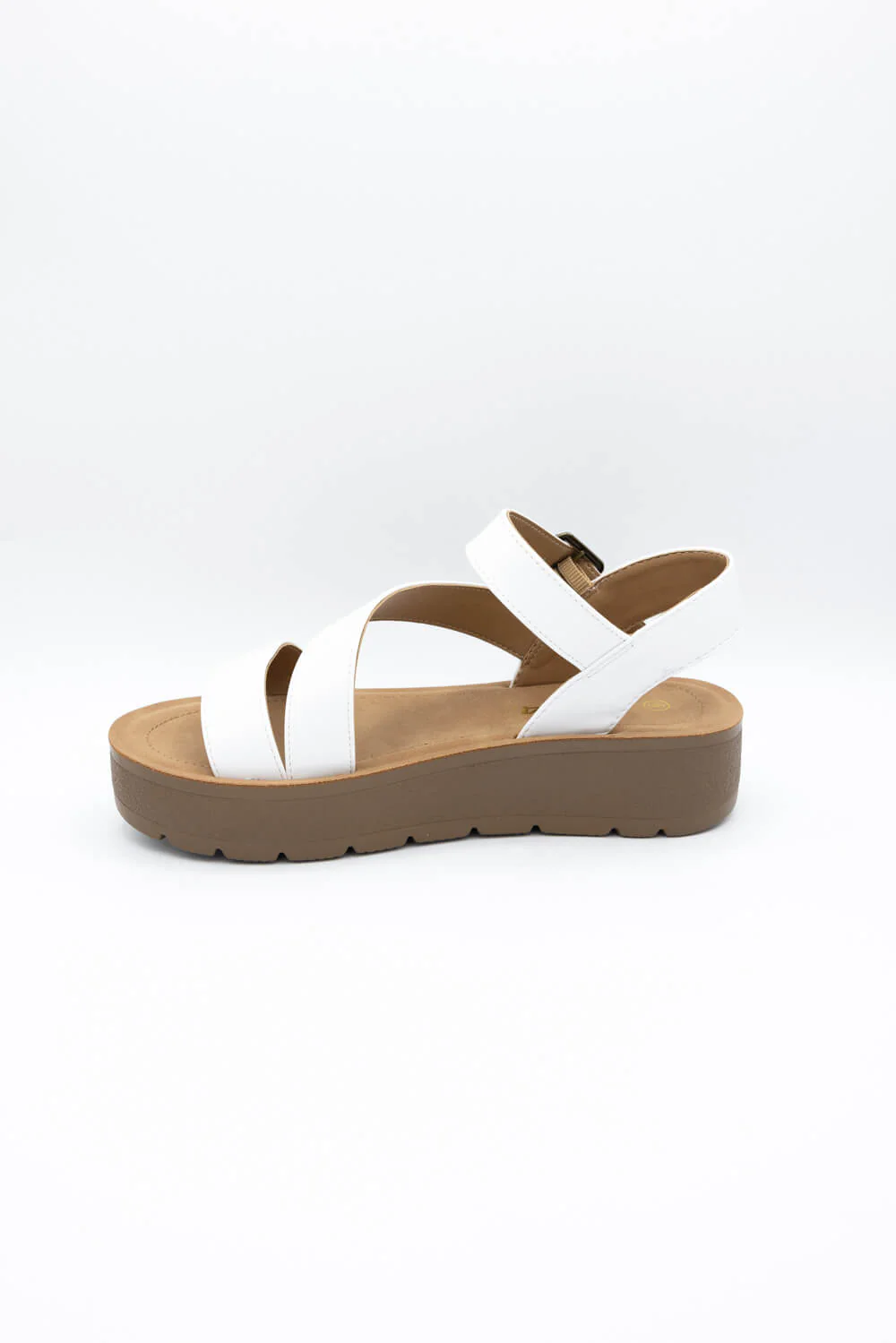 Soda Edoly Asymmetrical Platform Sandals for Women in White | EDOLY-S WHITE - Image 4