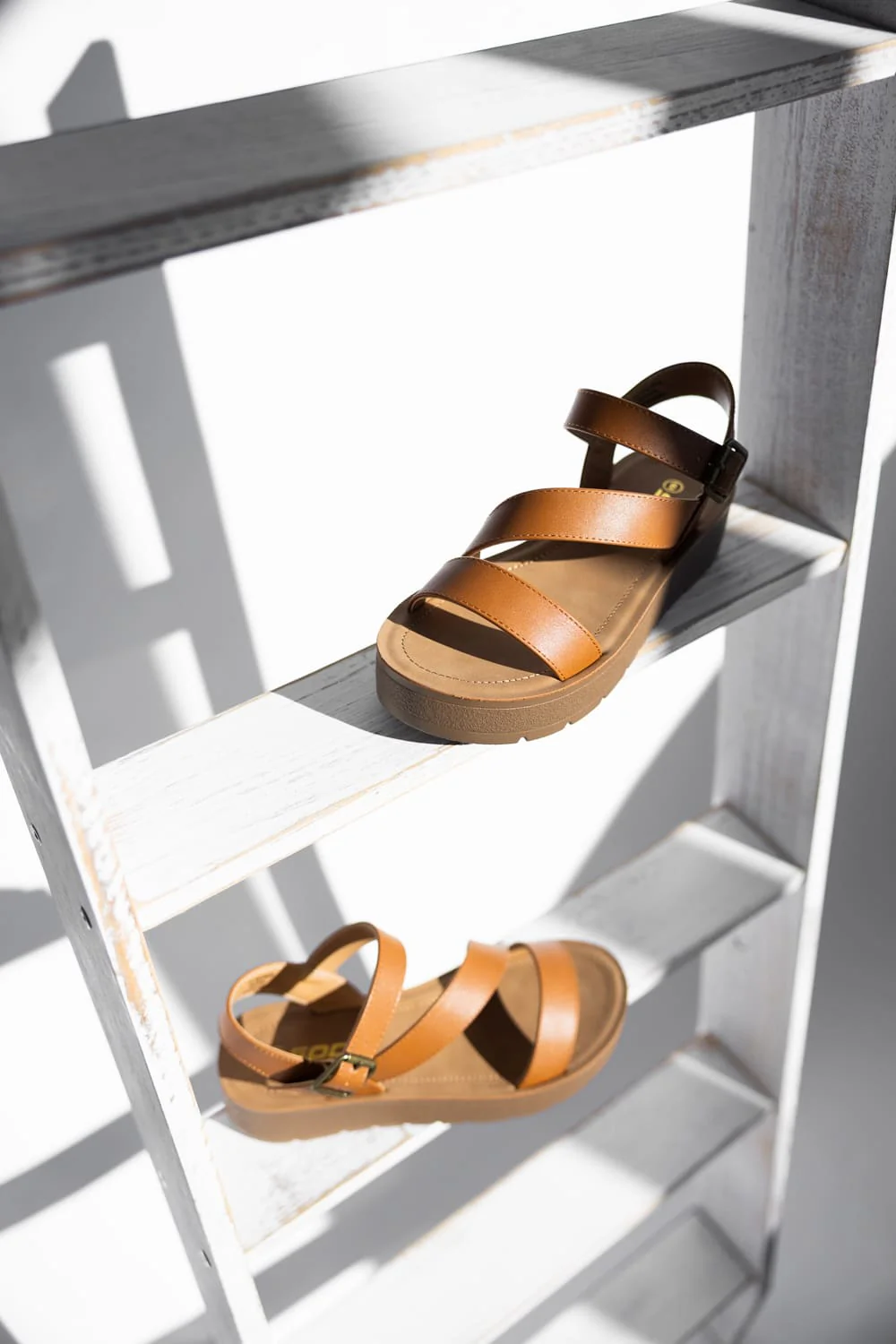 Soda Edoly Asymmetrical Platform Sandals for Women in Cognac | EDOLY-S COGNAC - Image 2