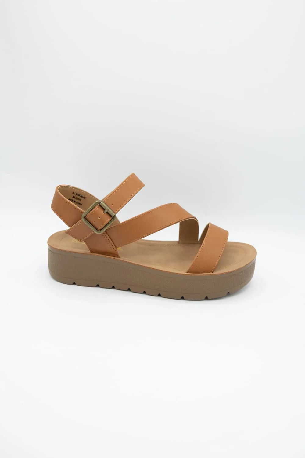 Soda Edoly Asymmetrical Platform Sandals for Women in Cognac | EDOLY-S COGNAC - Image 4