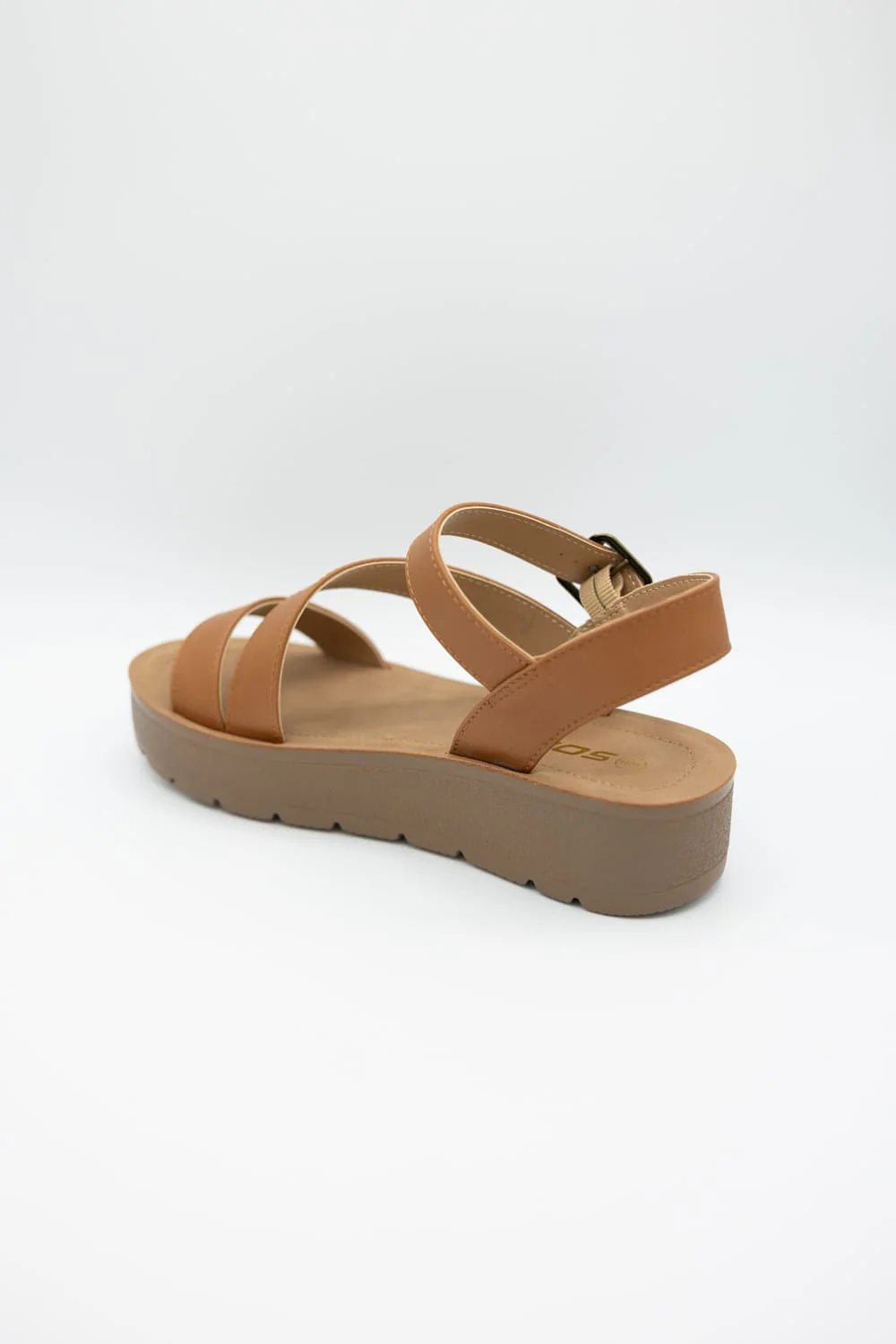 Soda Edoly Asymmetrical Platform Sandals for Women in Cognac | EDOLY-S COGNAC - Image 5