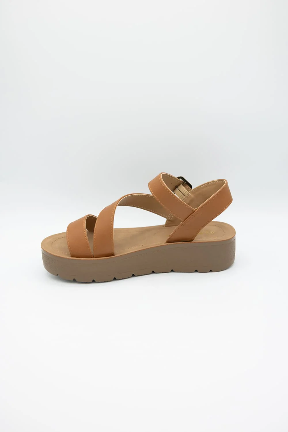Soda Edoly Asymmetrical Platform Sandals for Women in Cognac | EDOLY-S COGNAC - Image 6