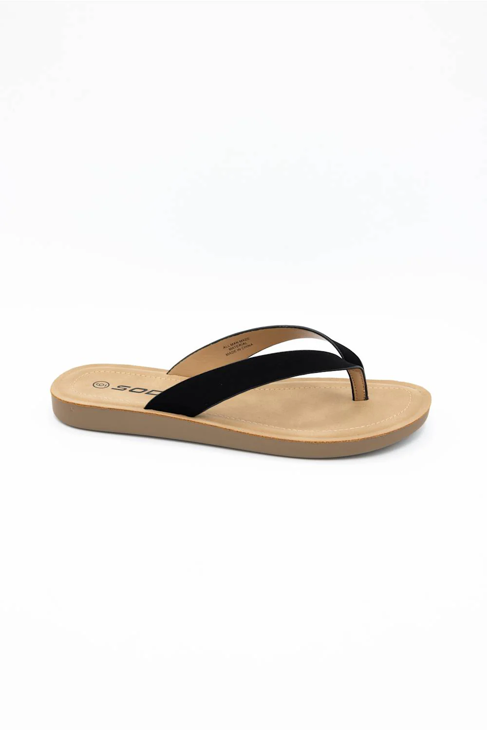 Soda Ella Flip Flops for Women in Black | ELLA-M BLACK - Image 5