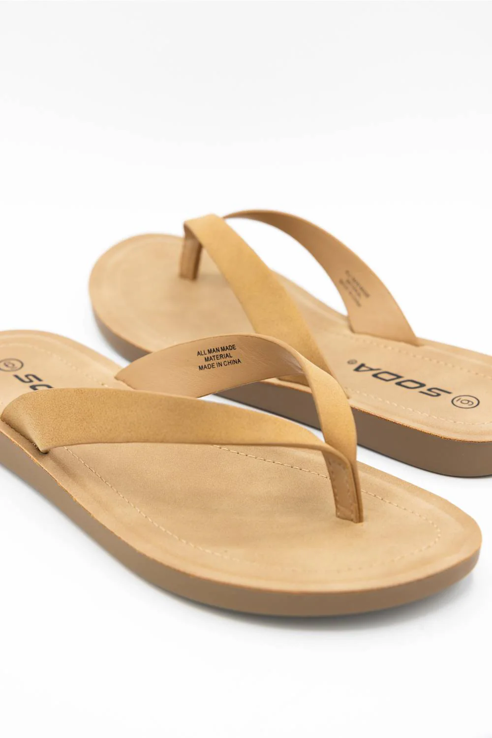 Soda Ella Flip Flops for Women in Tan | ELLA-M TAN - Image 2