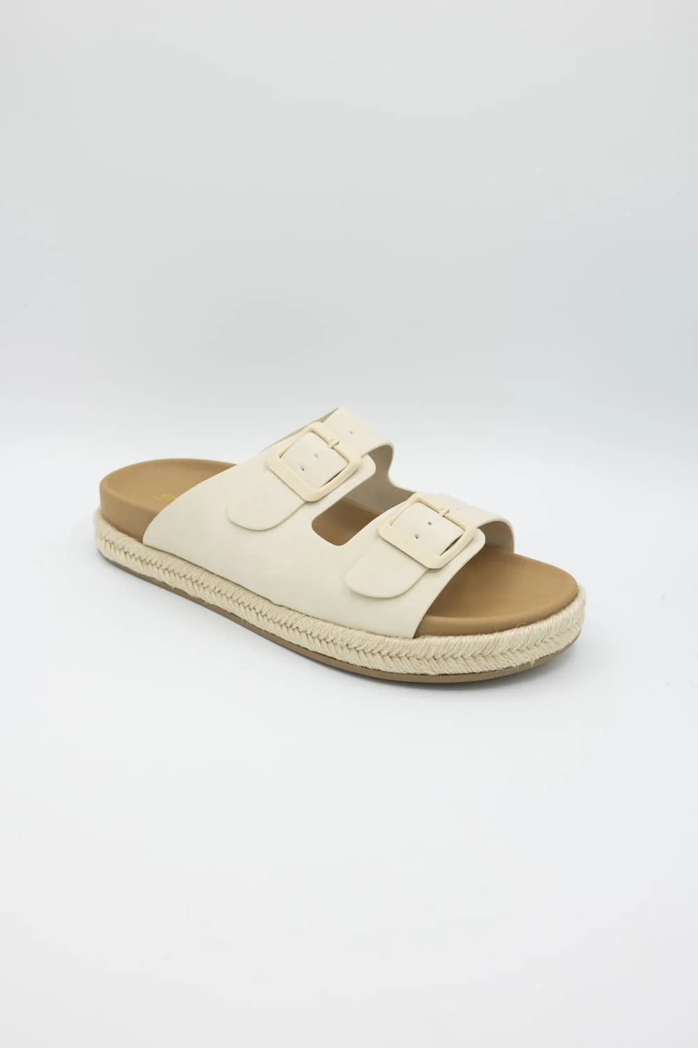 Soda Hertha Two Buckle Platform Sandals in Beige | HERTHA-S BEIGE - Image 2