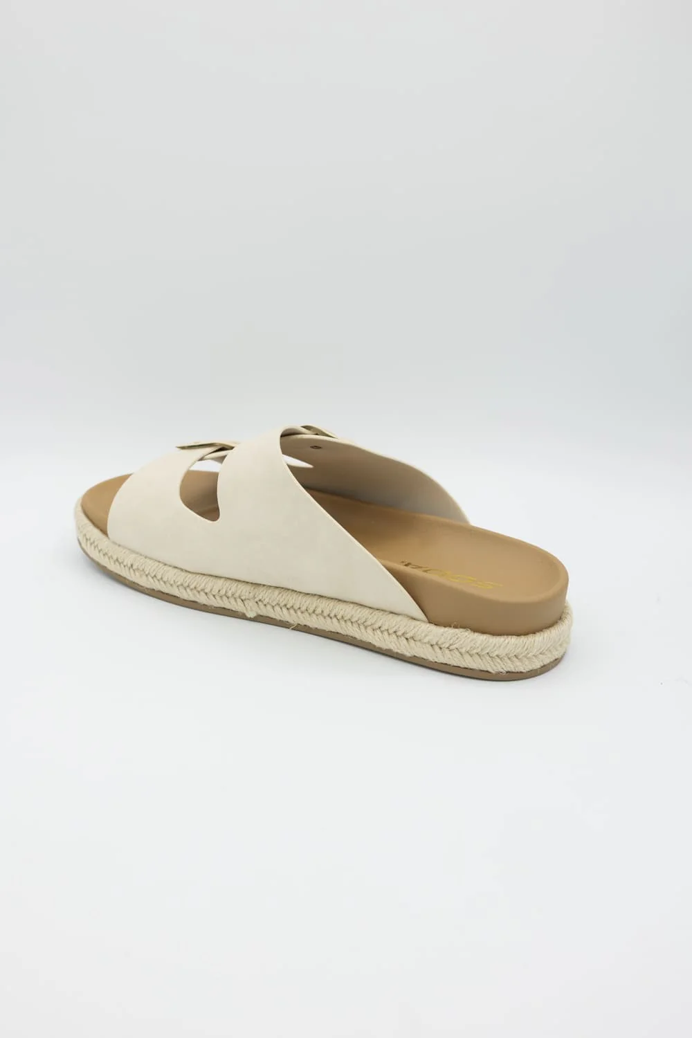 Soda Hertha Two Buckle Platform Sandals in Beige | HERTHA-S BEIGE - Image 3