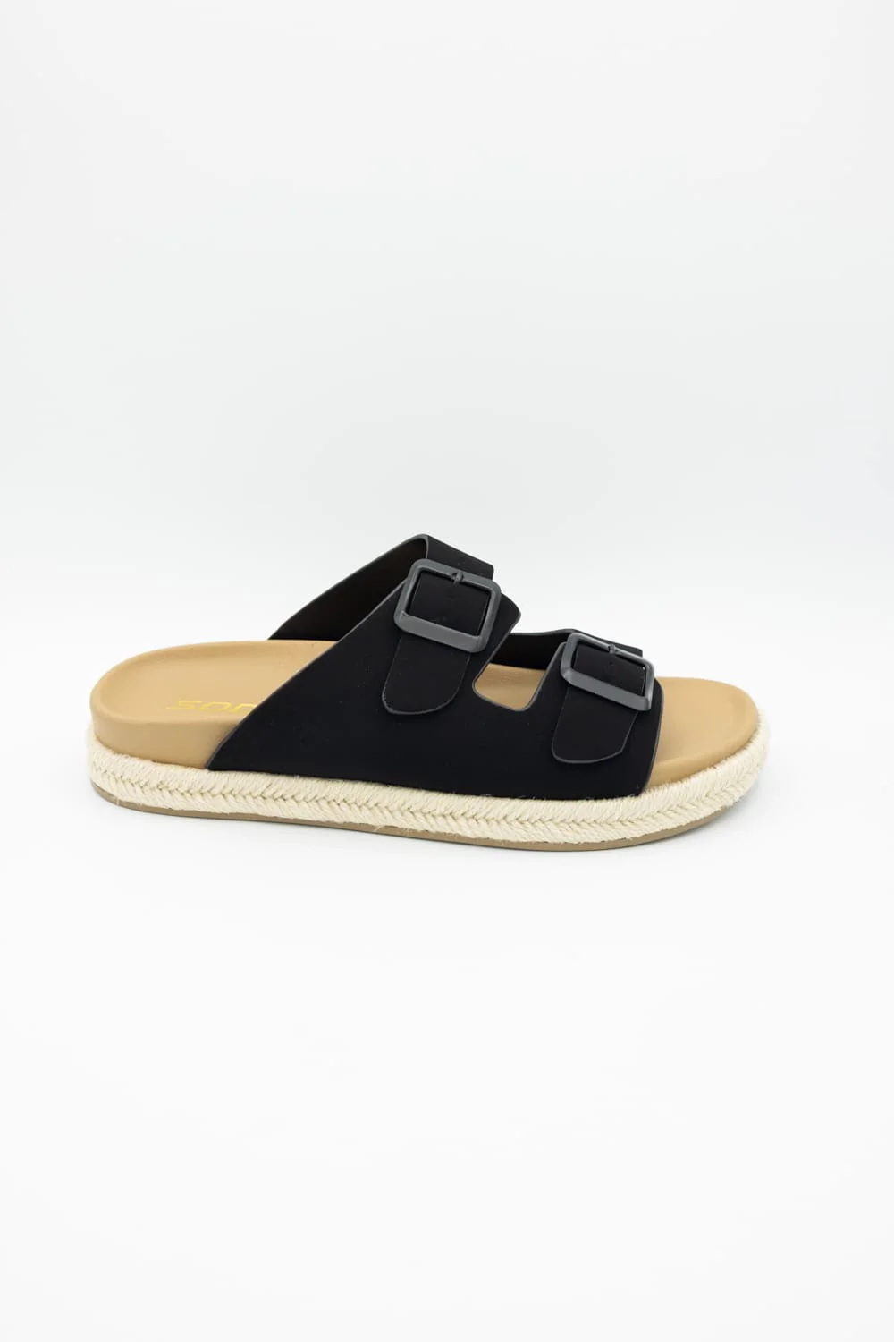 Soda Hertha Two Buckle Platform Sandals in Black | HERTHA-S BLACK - Image 3