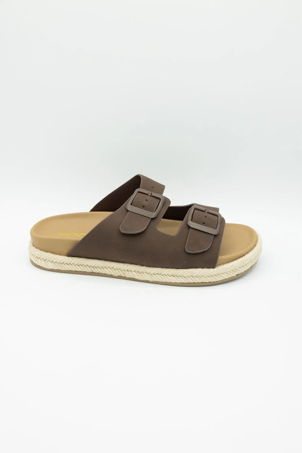 Soda Hertha Two Buckle Platform Sandals in Brown | HERTHA-S DK BROWN - Image 3