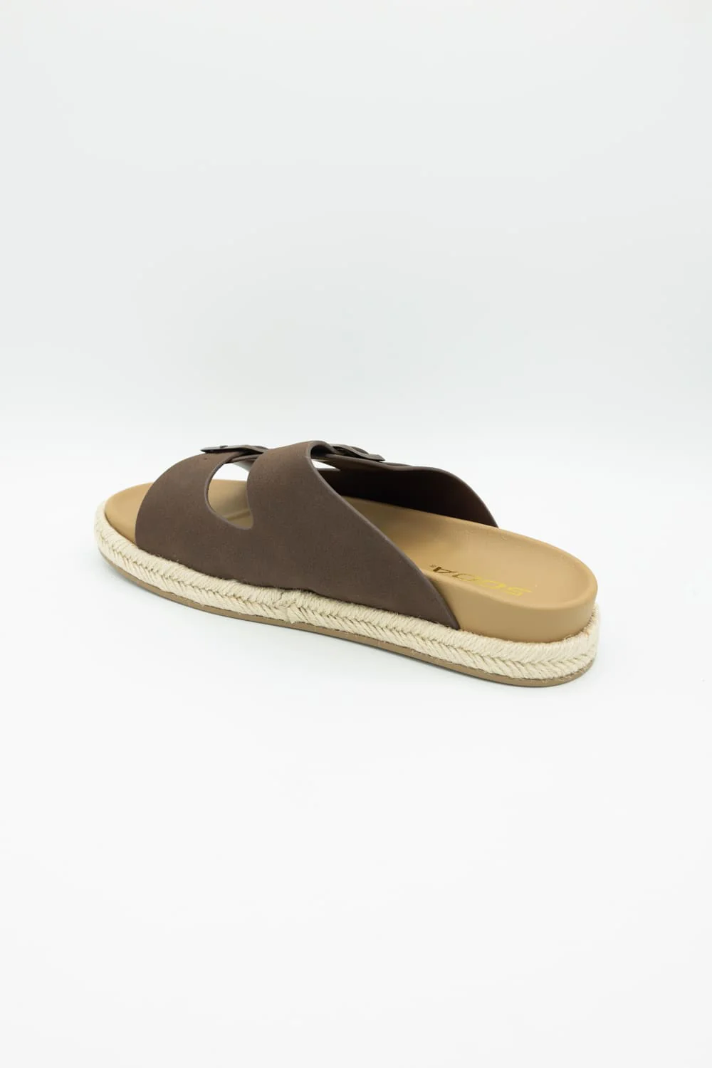 Soda Hertha Two Buckle Platform Sandals in Brown | HERTHA-S DK BROWN - Image 4