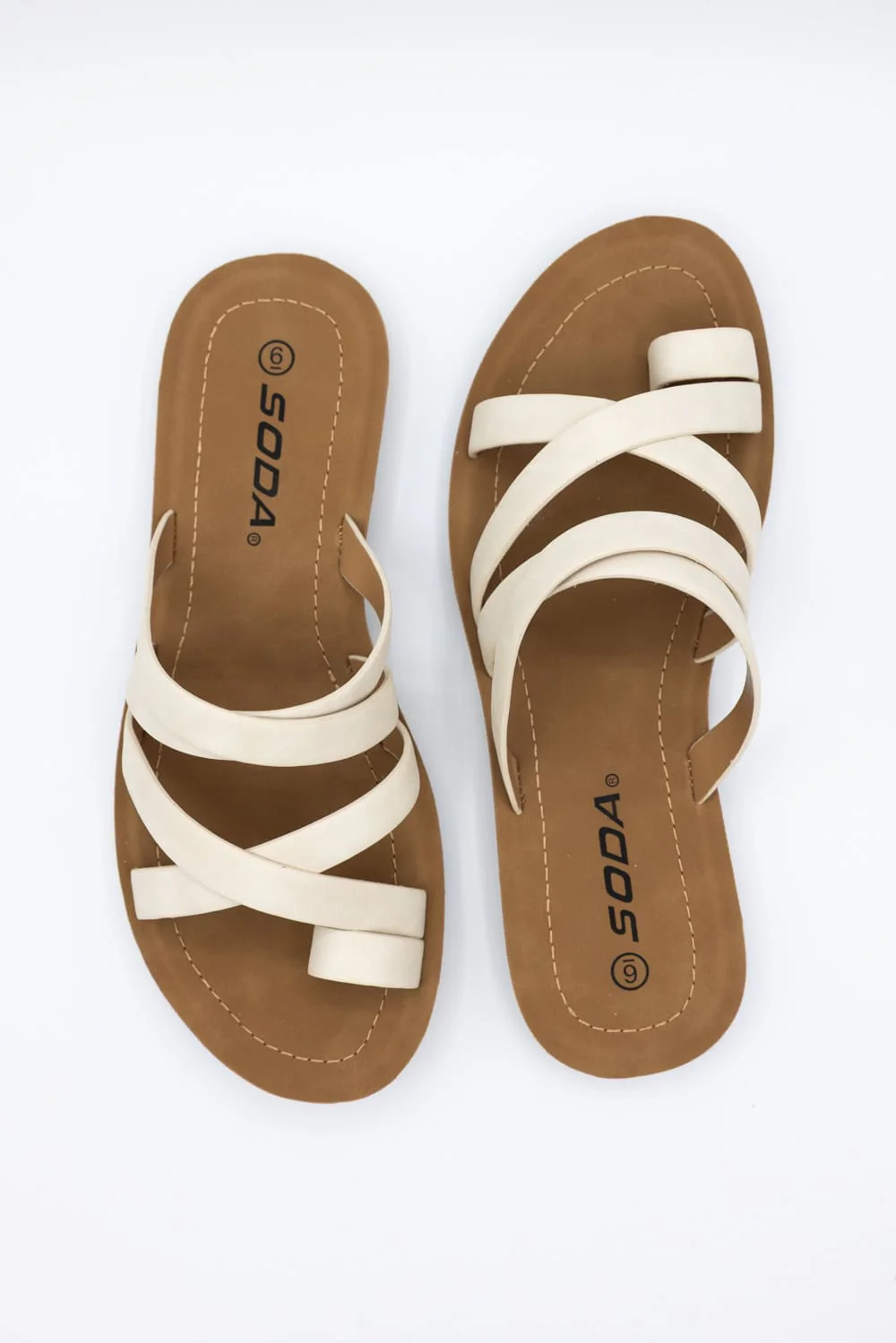 Soda Isabel Strappy Toe Sandals for Women in Beige | ISABEL-S BEIGE - Image 3