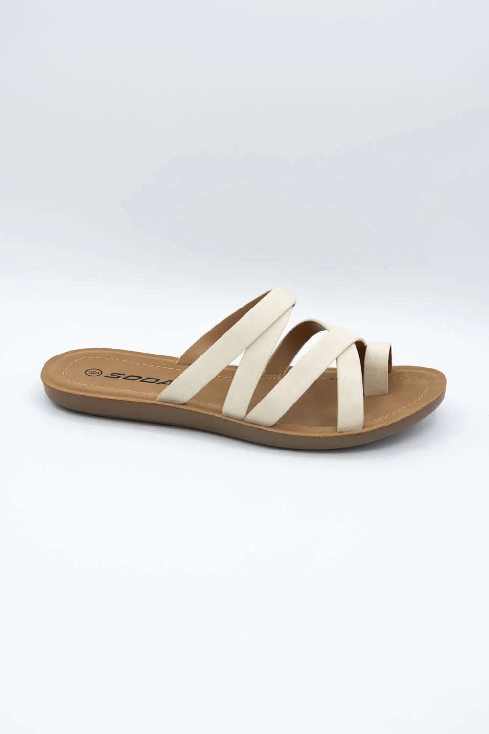 Soda Isabel Strappy Toe Sandals for Women in Beige | ISABEL-S BEIGE - Image 4