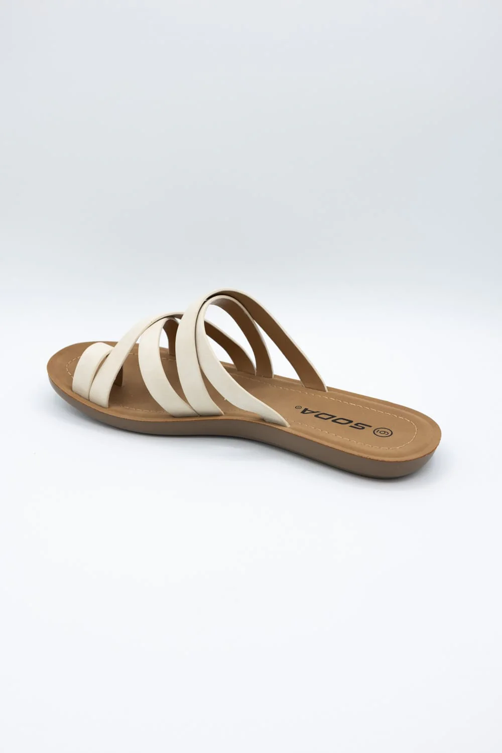 Soda Isabel Strappy Toe Sandals for Women in Beige | ISABEL-S BEIGE - Image 5