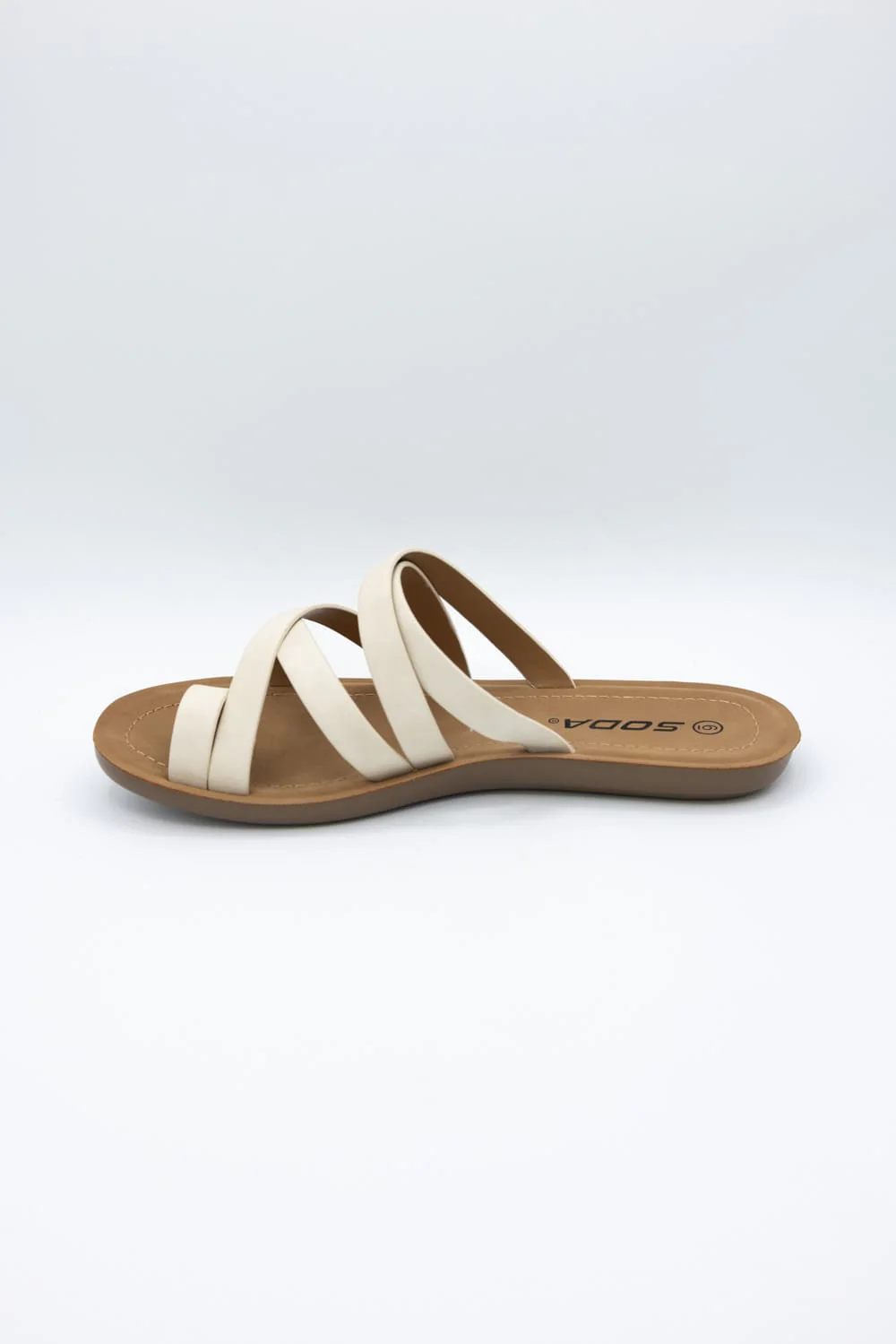 Soda Isabel Strappy Toe Sandals for Women in Beige | ISABEL-S BEIGE - Image 6