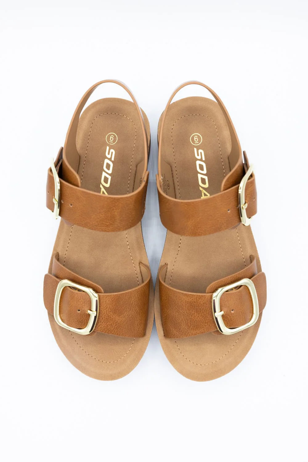 Soda Jackie Platform Sandals for Women in Tan | JACKIE-S TAN - Image 2