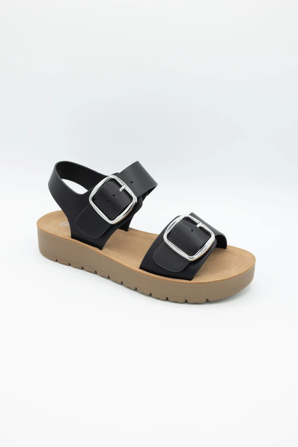 Soda Jackie Platform Sandals for Women in Black/Tan | JACKIE-S BLACK/TAN - Image 3