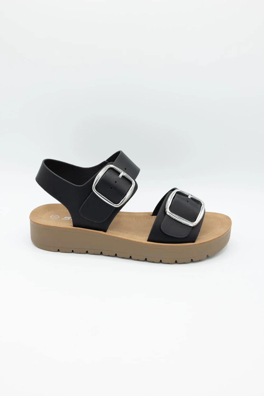 Soda Jackie Platform Sandals for Women in Black/Tan | JACKIE-S BLACK/TAN - Image 4