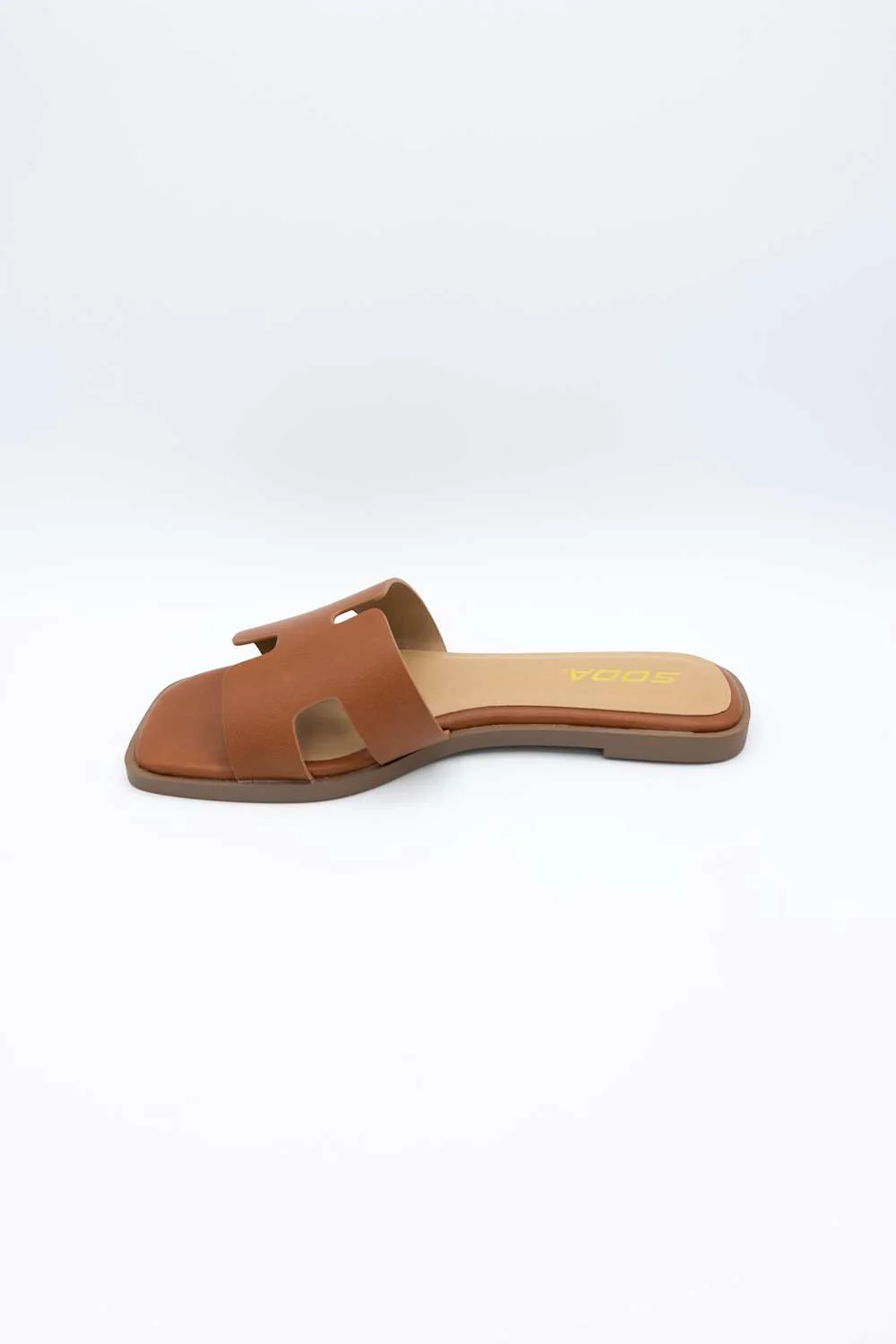 Soda Knit H-Band Slide Sandals for Women in Cognac | KNIT-S COGNAC - Image 4