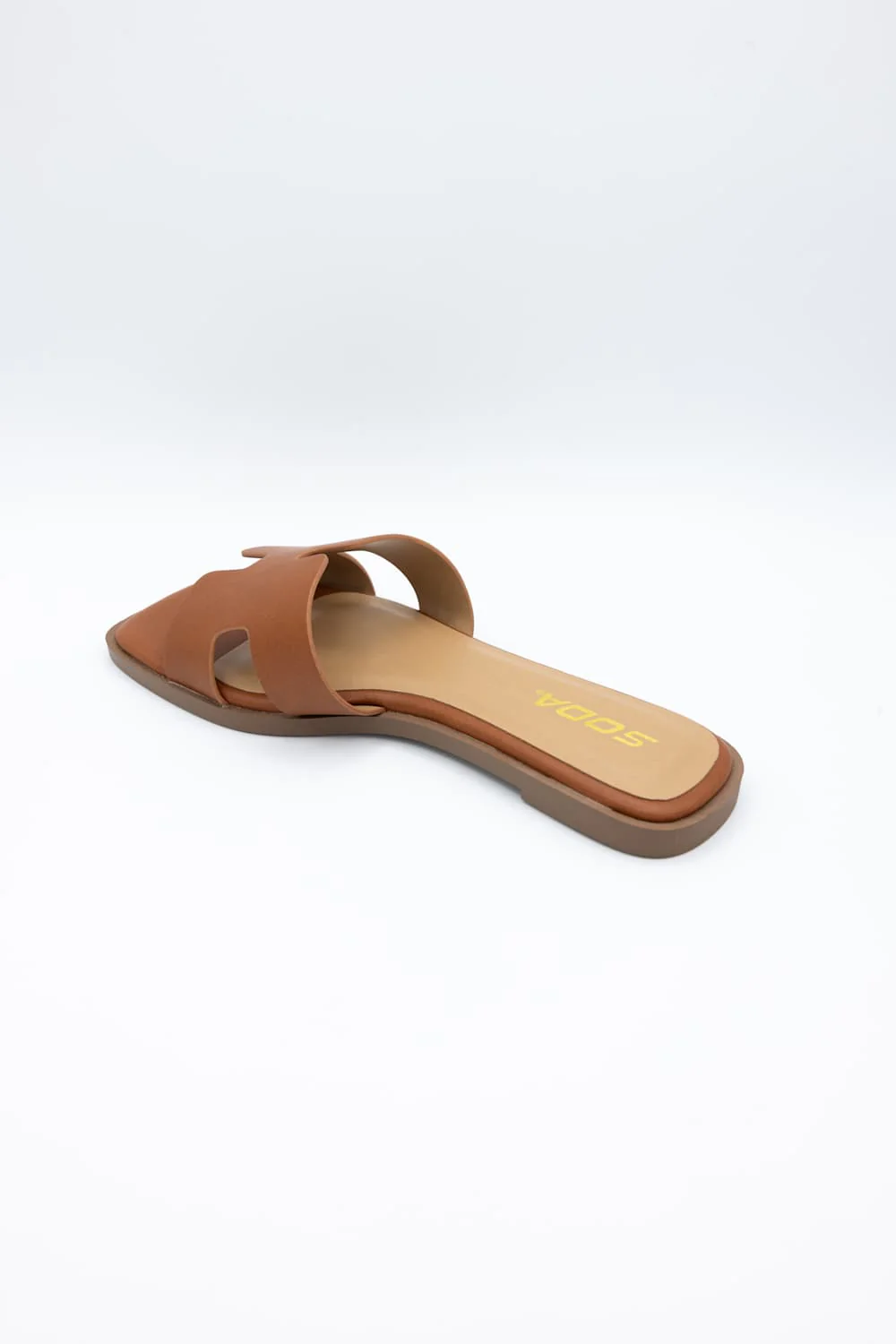 Soda Knit H-Band Slide Sandals for Women in Cognac | KNIT-S COGNAC - Image 5