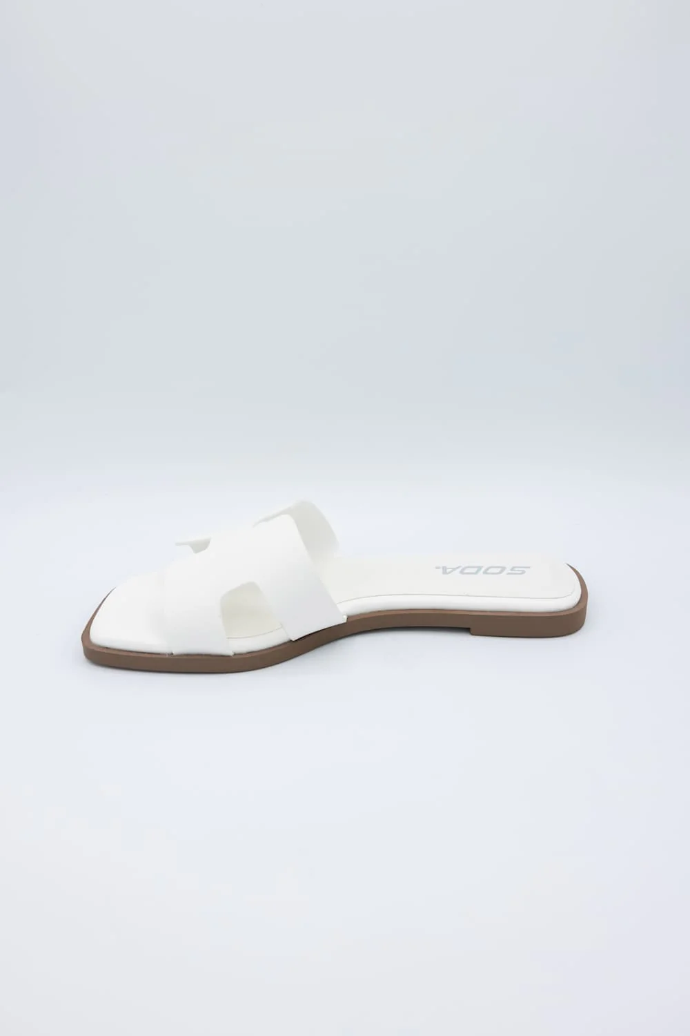 Soda Knit H-Band Slide Sandals for Women in White | KNIT-S WHITE - Image 5