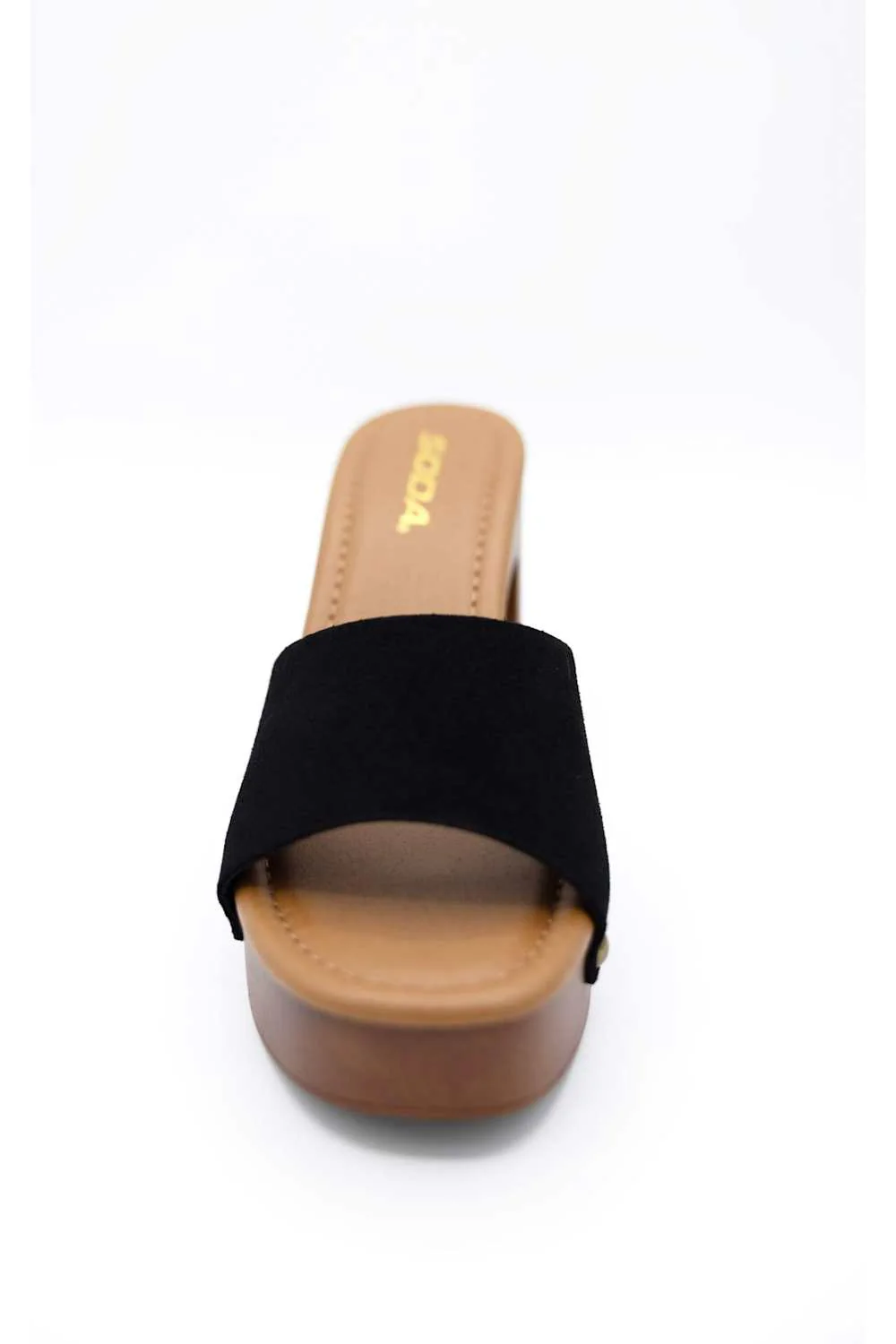 Soda Lemon Platform Block Heels for Women in Black | LEMON-S BLACK - Image 3