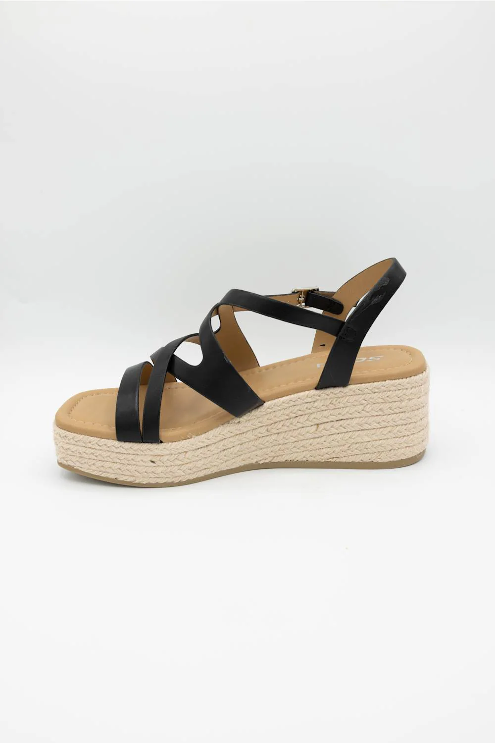 Soda Loco Rope Wedges for Women in Black | LOCO-S BLACK - Image 3