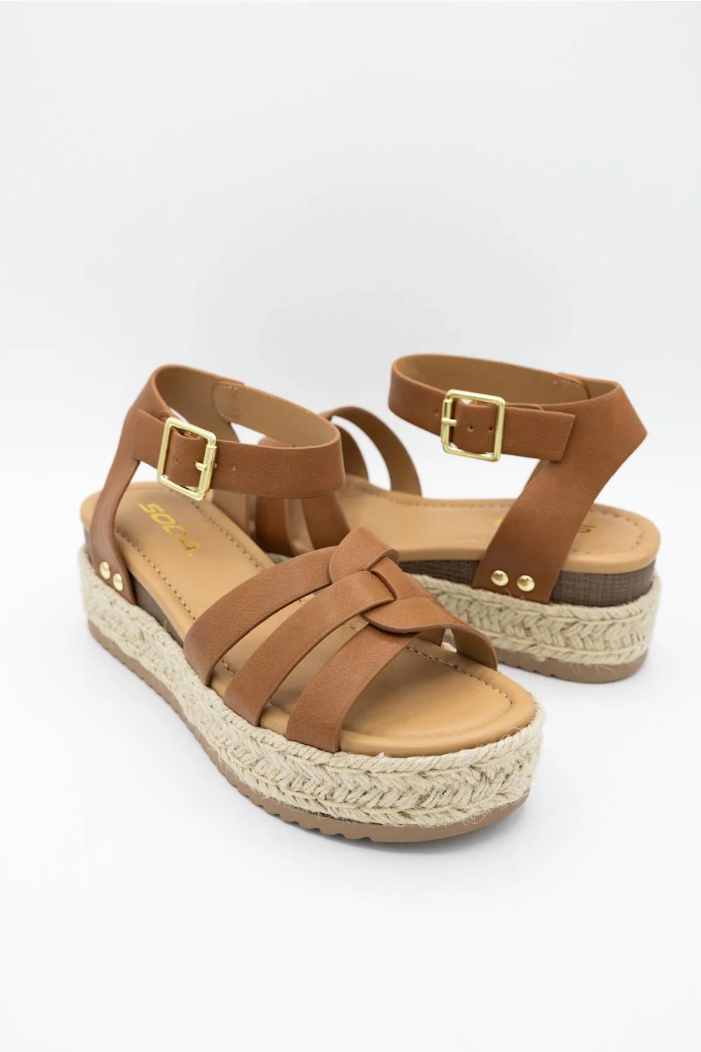 Soda Motive Rope Platform Sandals for Women in Tan | MOTIVE-S TAN - Image 2