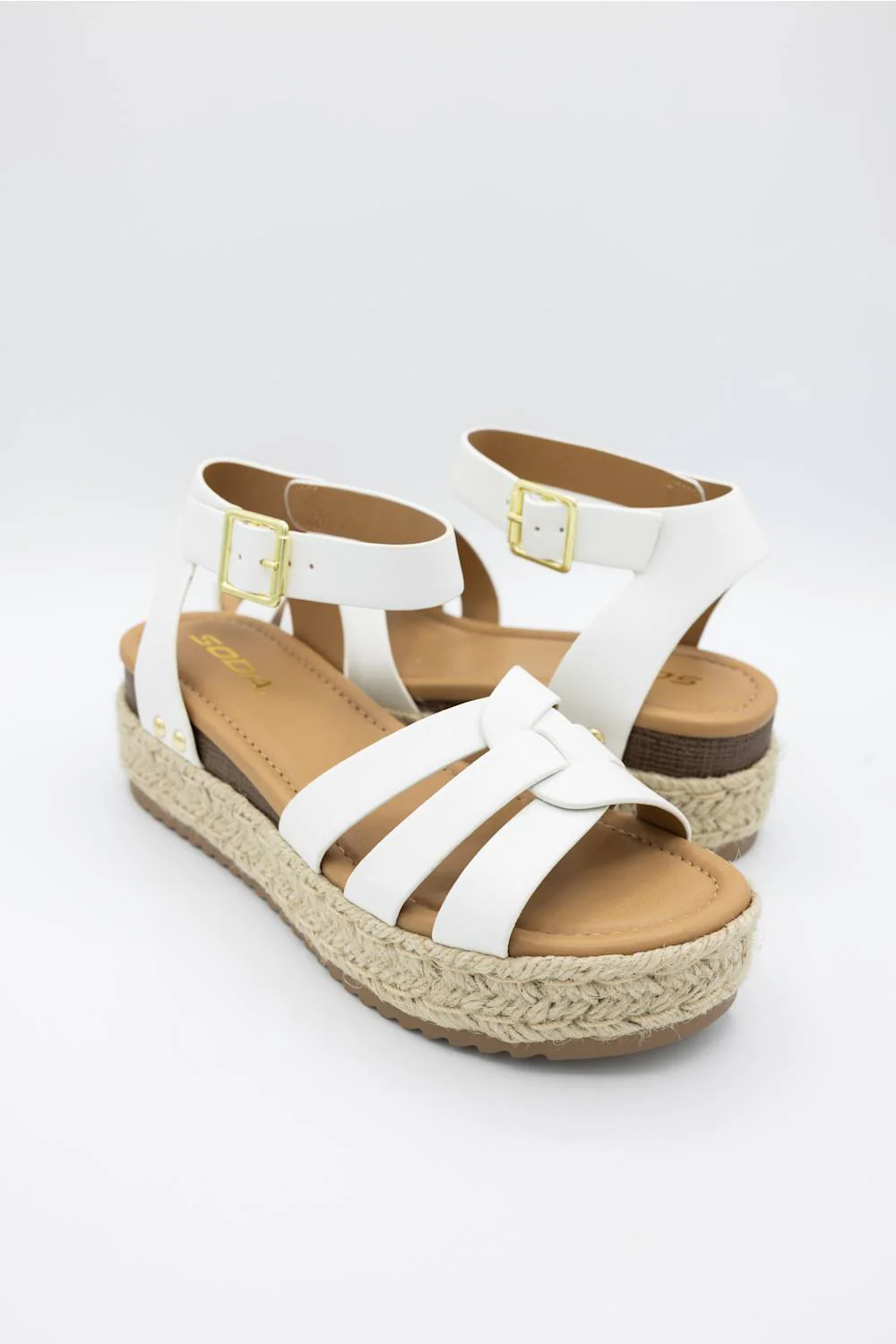Soda Motive Rope Platform Sandals for Women in White | MOTIVE-S WHITE - Image 2