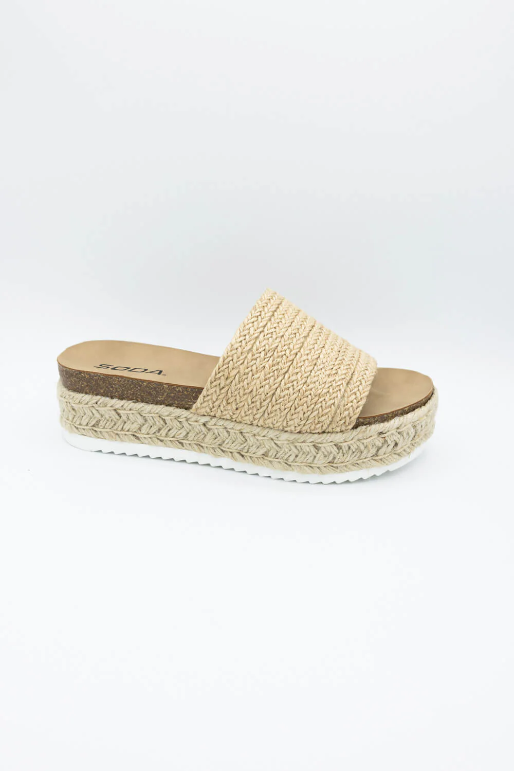 Soda Process Raffia Platform Sandals for Women in Beige | PROCESS-S DK BEIGE - Image 2