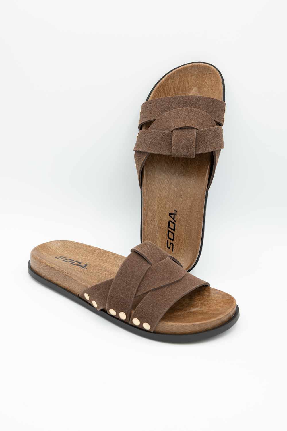 Soda Scout Slide Sandals in Brown | SCOUT-S BROWN - Image 5