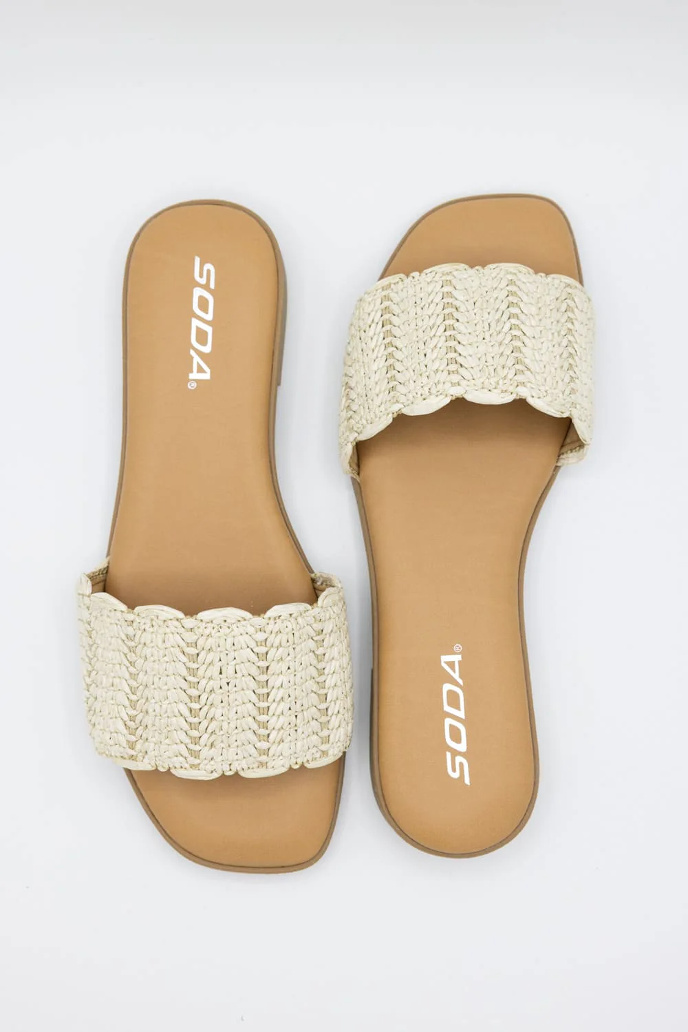Soda Screen Raffia Slide Sandals for Women in Bone | SCREEN-S BONE RAFFIA - Image 2