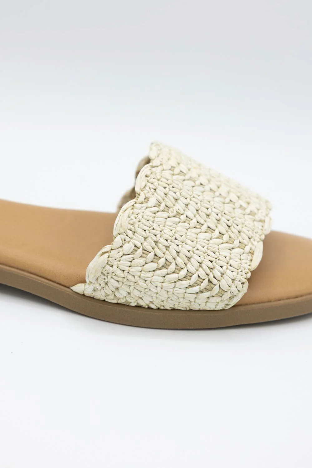 Soda Screen Raffia Slide Sandals for Women in Bone | SCREEN-S BONE RAFFIA - Image 3
