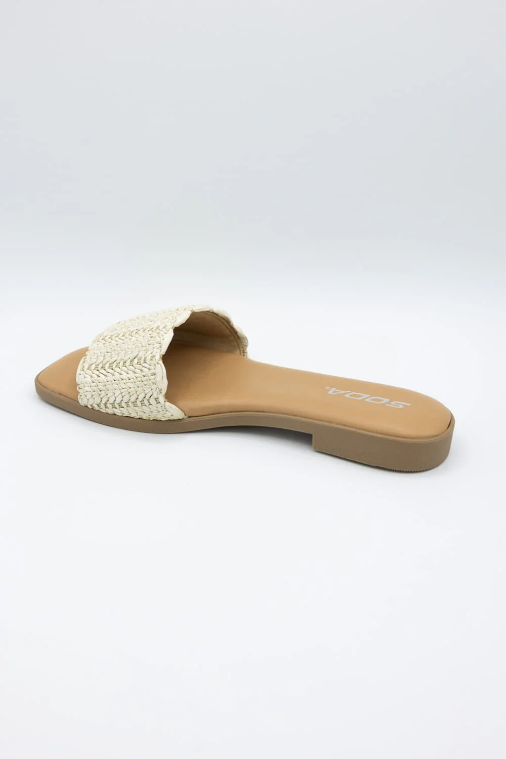 Soda Screen Raffia Slide Sandals for Women in Bone | SCREEN-S BONE RAFFIA - Image 5