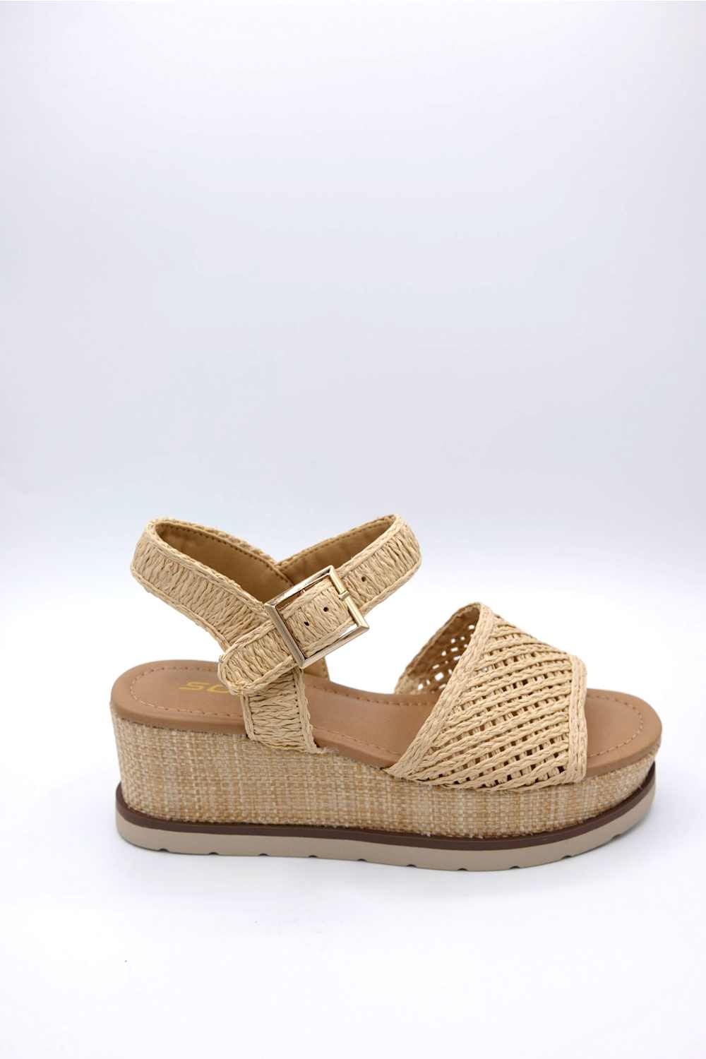 Soda Taite Platform Wedges for Women in Natural | TAITE-S NATRAFFIA - Image 2