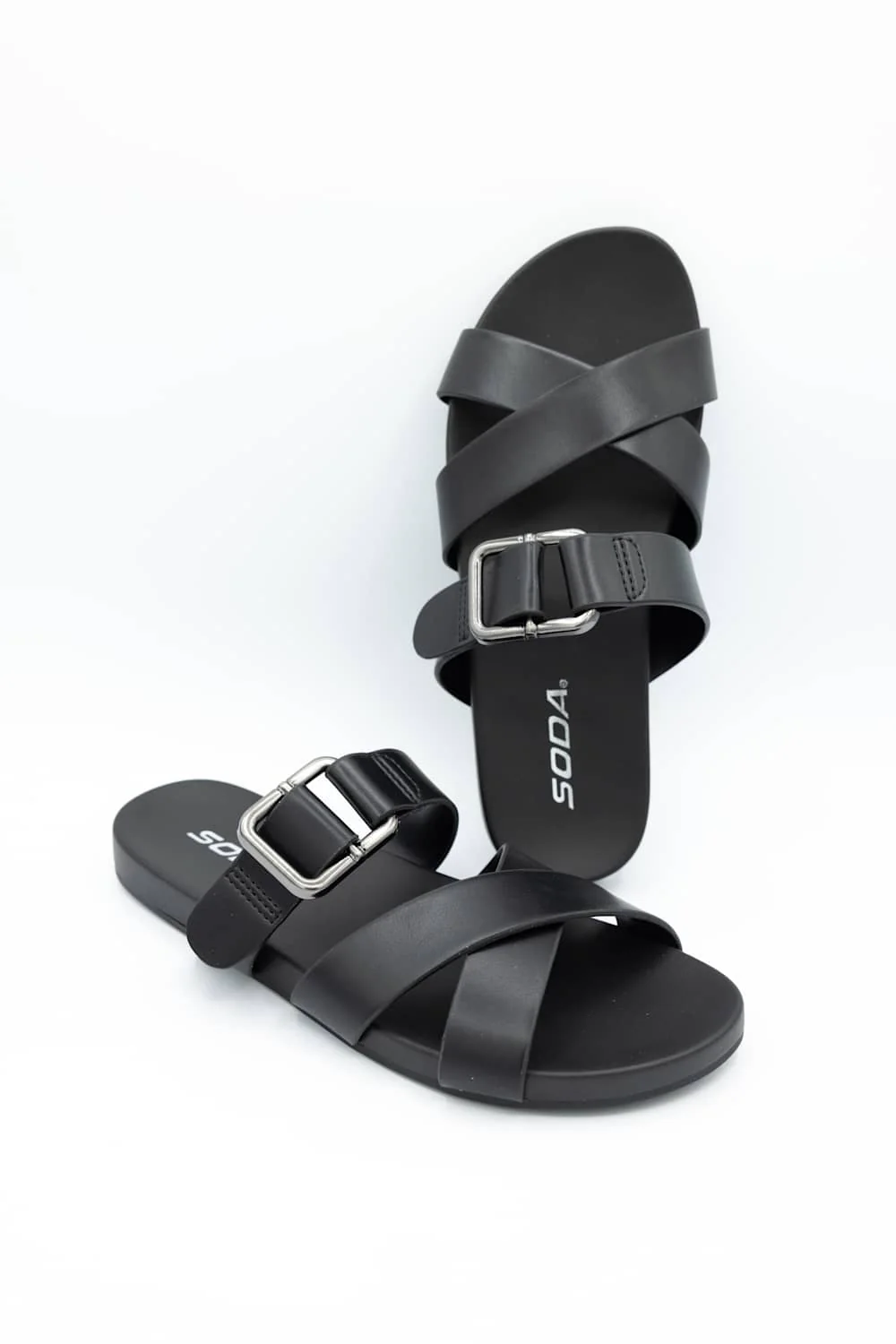 Soda Terse Slide Sandals in Black | TERSE-S BLACK - Image 2