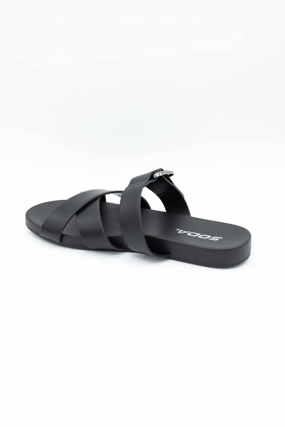 Soda Terse Slide Sandals in Black | TERSE-S BLACK - Image 4