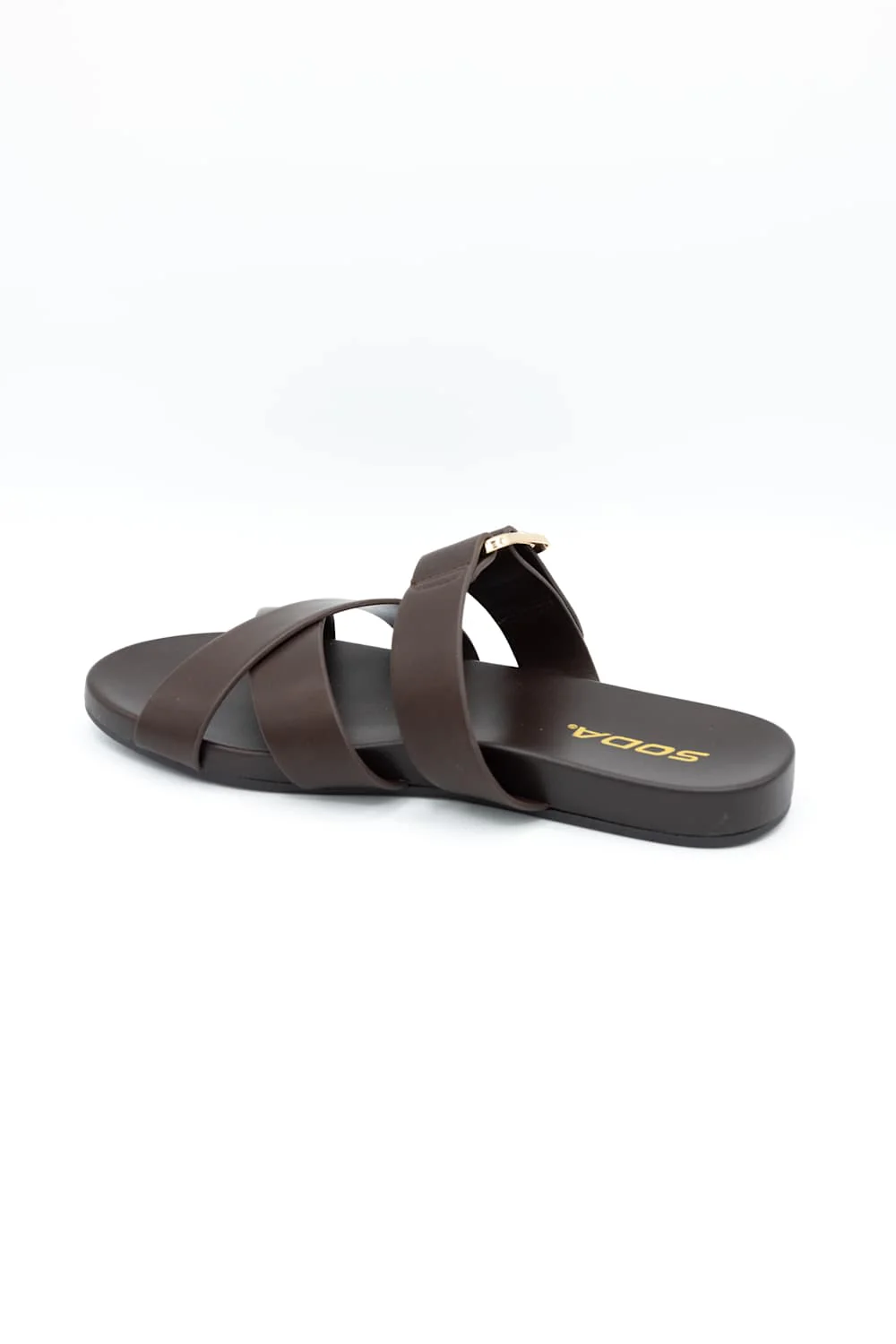 Soda Terse Slide Sandals in Brown | TERSE-S BROWN - Image 3