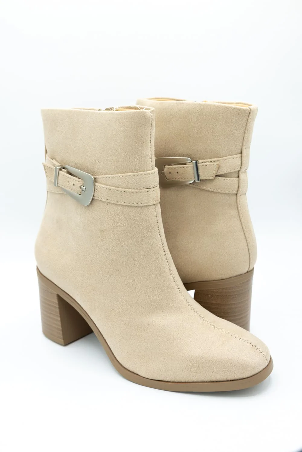Soda Timmy Buckle Ankle Booties for Women in Beige | TIMMY-S CAMEL - Image 2