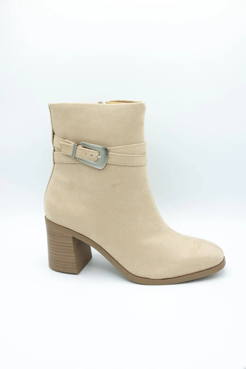 Soda Timmy Buckle Ankle Booties for Women in Beige | TIMMY-S CAMEL - Image 3