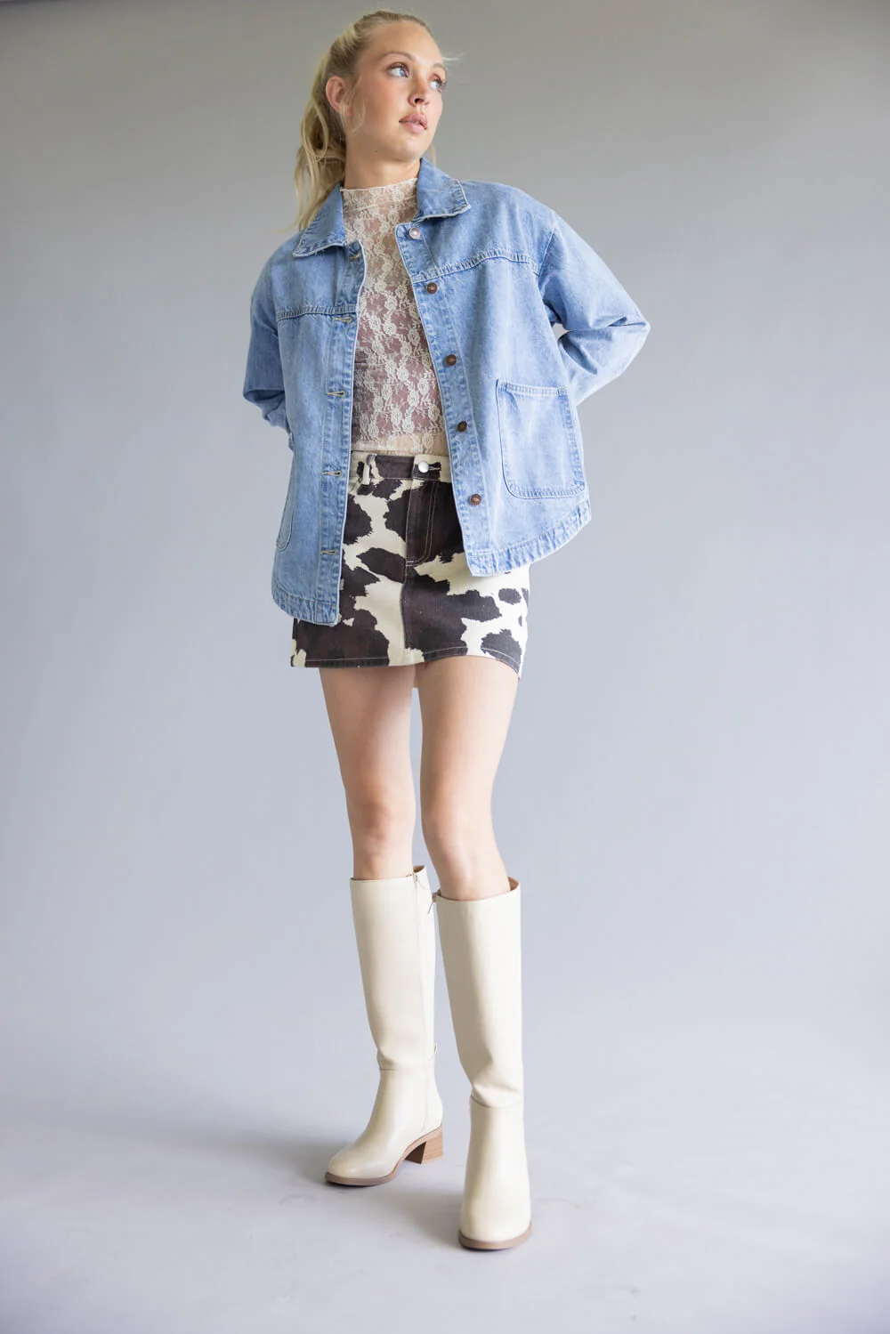 Soda Vintage Tall Boots for Women in Bone | VINTAGE-S BONE - Image 2