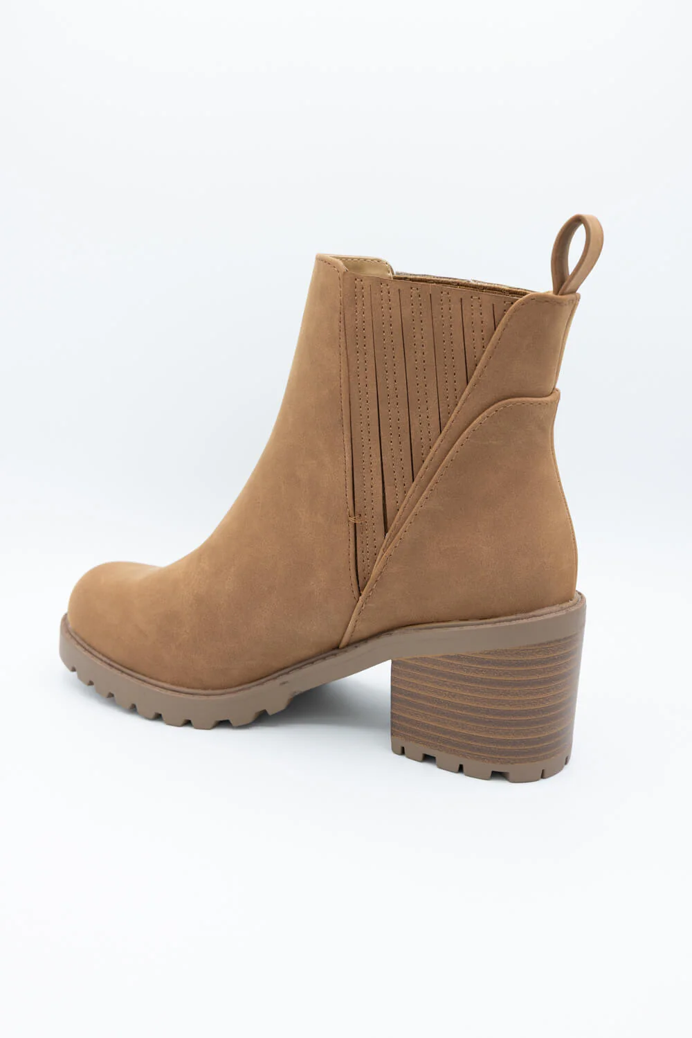 Soda Wisely Lug Booties for Women in Cognac | WISELY-S COGNAC - Image 2