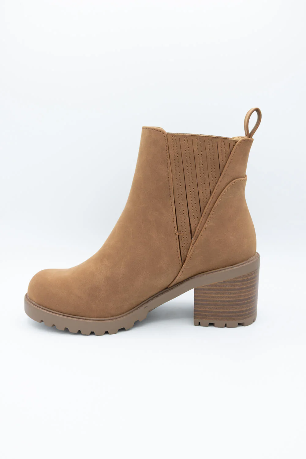 Soda Wisely Lug Booties for Women in Cognac | WISELY-S COGNAC - Image 4