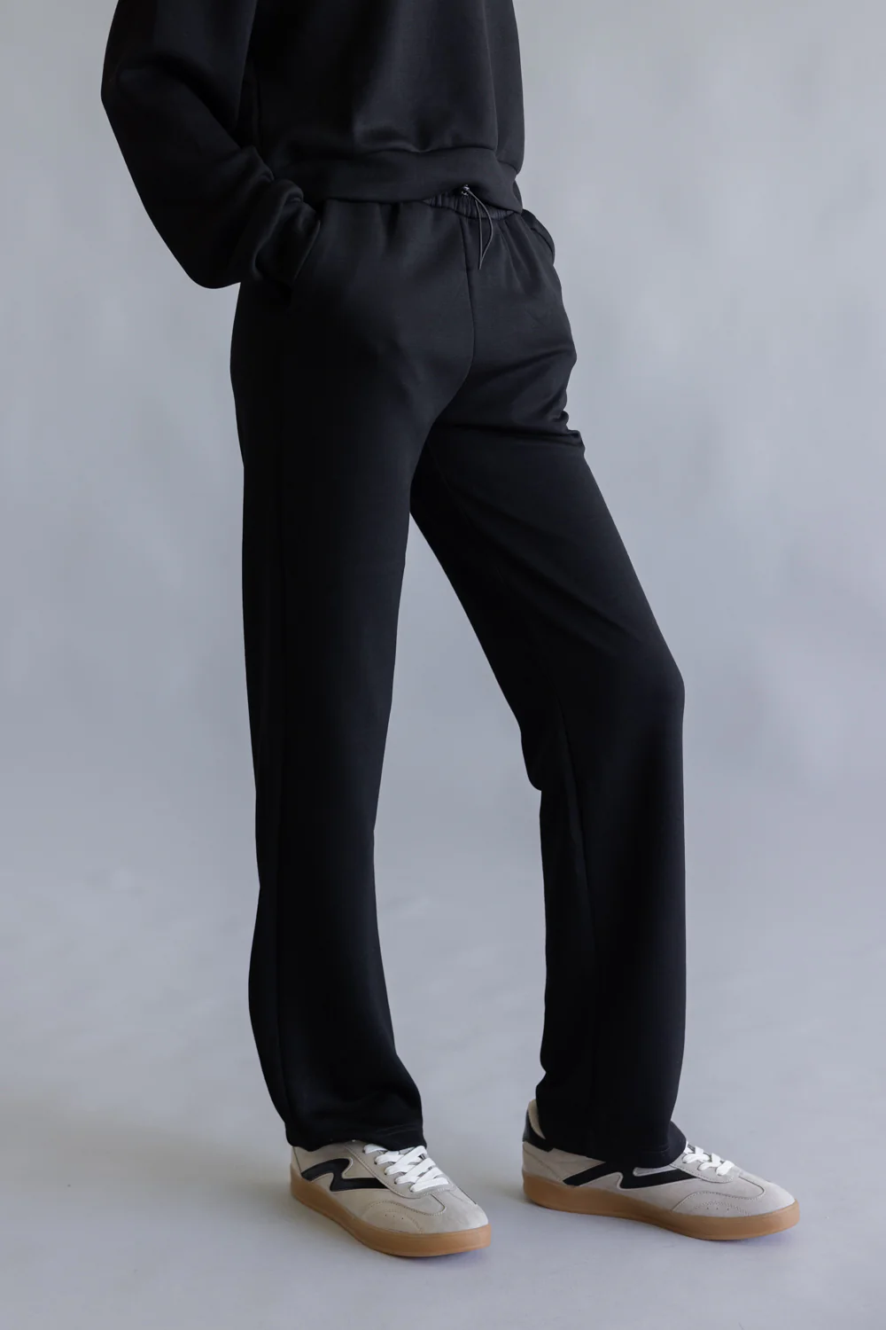 Love Tree Buttery Soft Wide Leg Jogger Pants for Women in Black | 60078PN-BLACK - Image 3