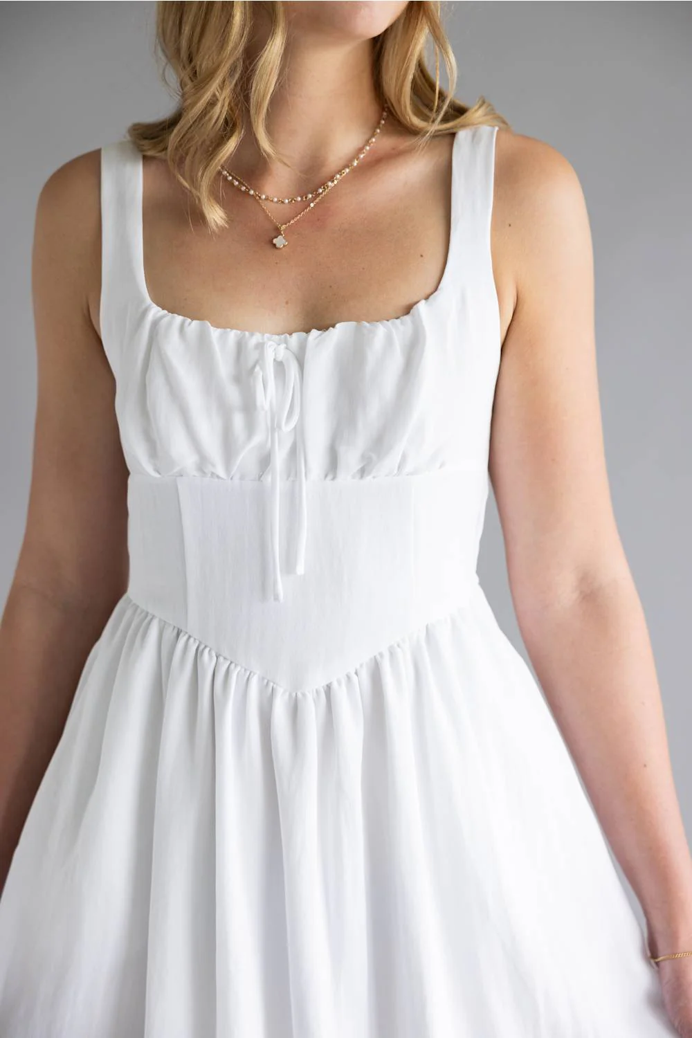Solid Midi Dress for Women in White | TW1718-WHITE - Image 2